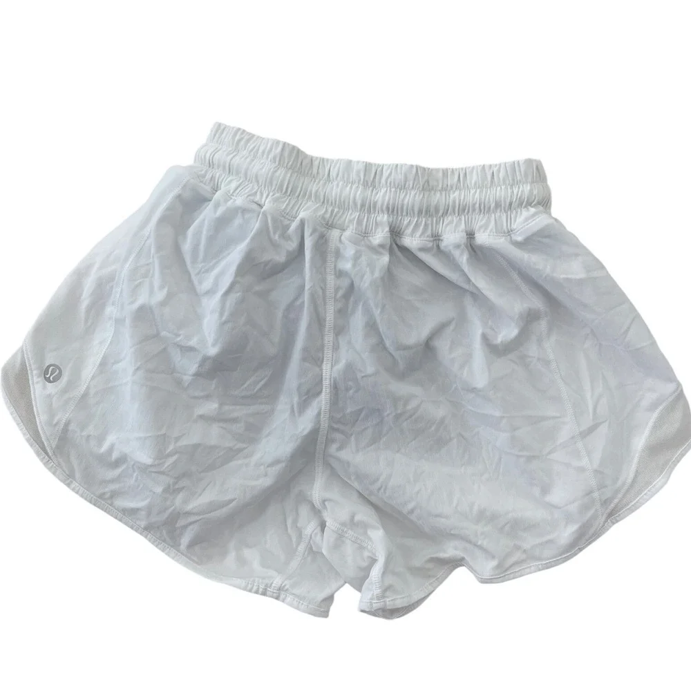 Lululemon Stanford University Tracker Short 2.5 White Running Shorts size 4 0001